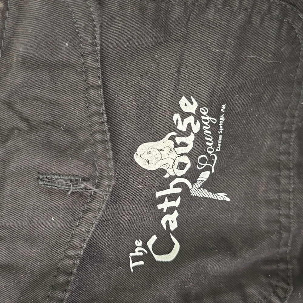 Mens Bikers Black Sleeveless Button-Up Shirt/Cathouse Lounge, Multiple Sz - Picture 8 of 8